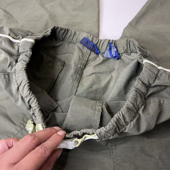 Vintage Catalina Track Pants Womens Medium Green Nylon Belted Side Stripe Y2K - Picture 5 of 11